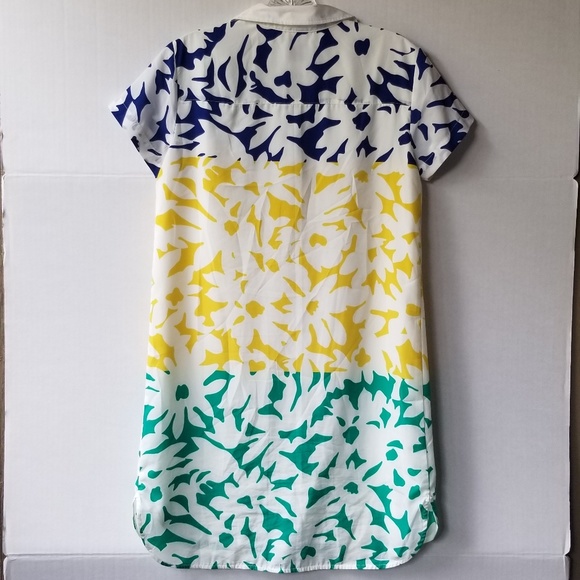 Whit Two Abstract Print Button Down Tunic Dress - Picture 2 of 7